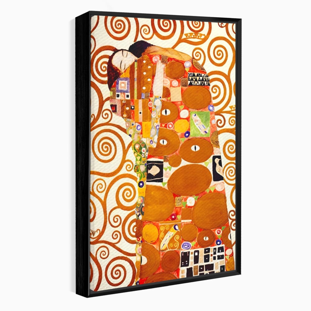 Tablou canvas cu tablou canvas cu pictura in stilul lui klimt, in rama de aluminiu negru